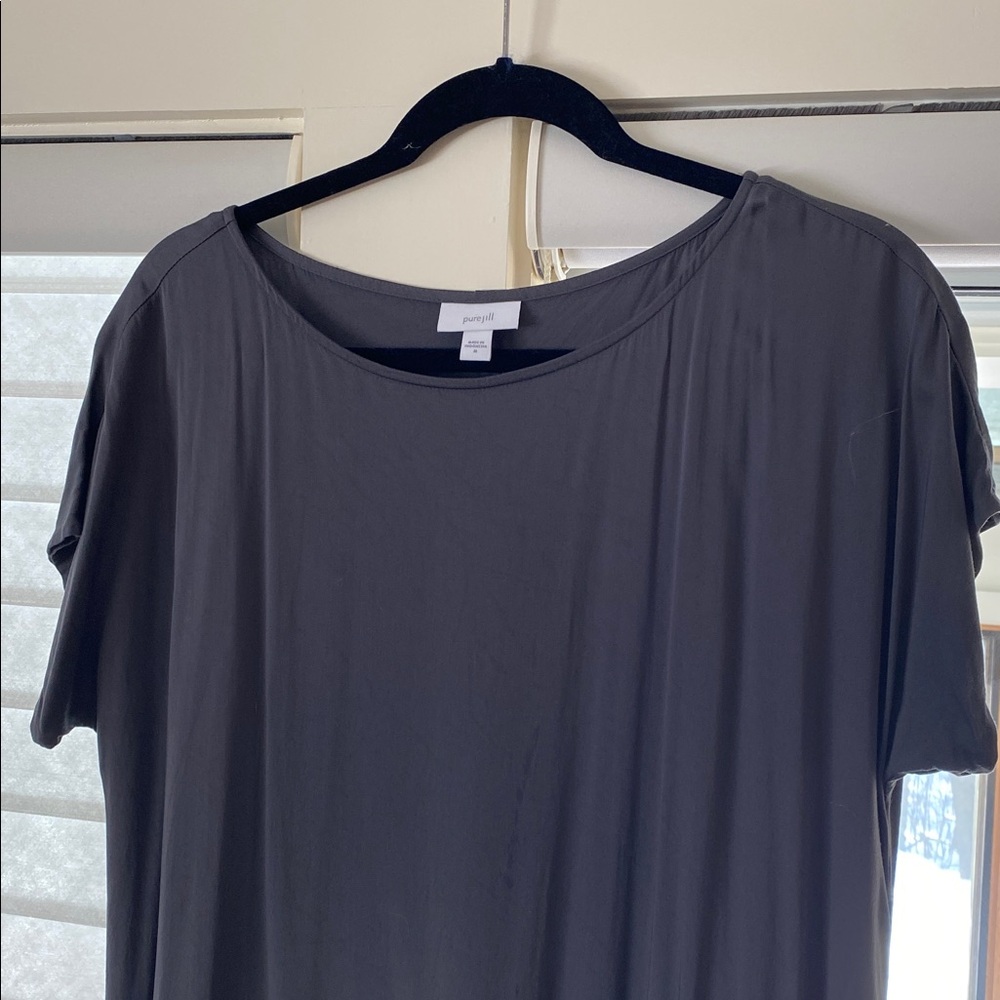 Pure Jill slate gray A-line maxi dress size M